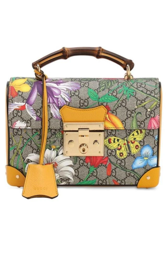 商品Gucci|Multicolor Small GG Flora Bamboo Padlock Bag,价格¥24178,第1张图片