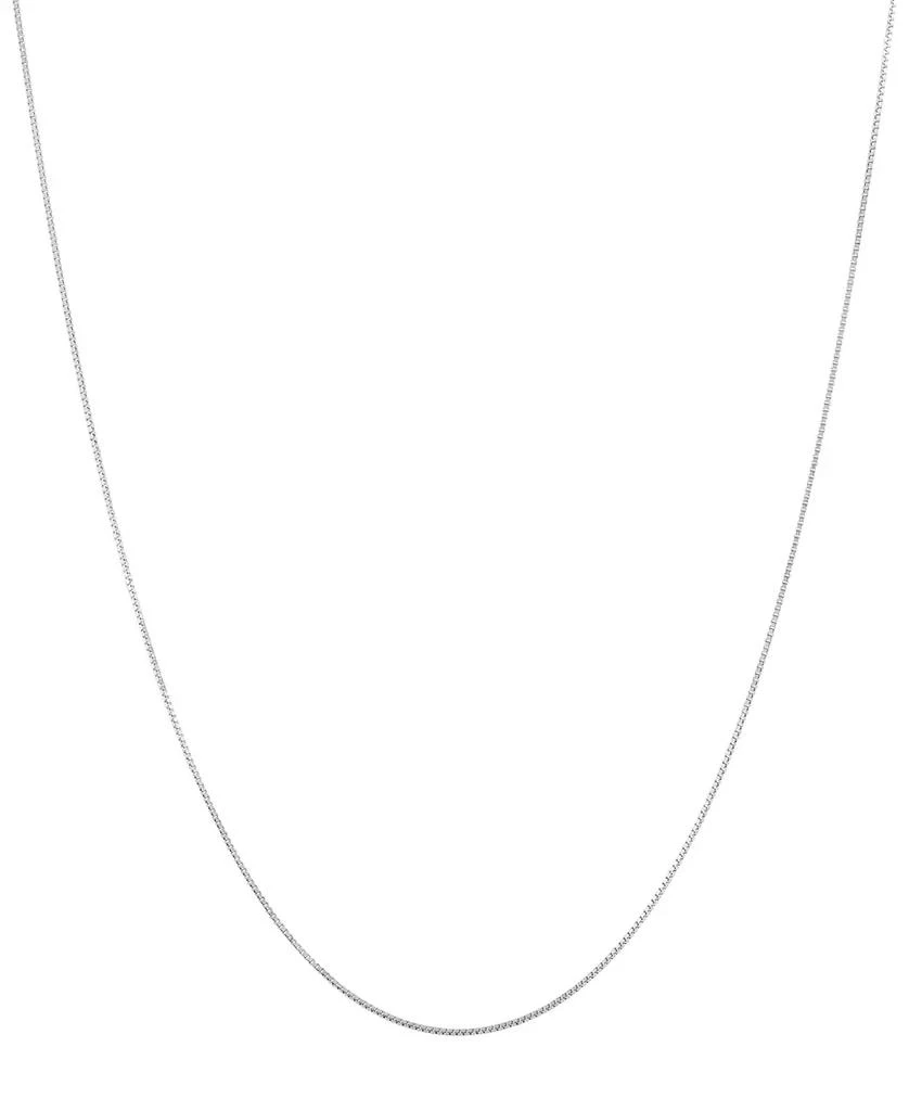 商品Macy's|Solid Box Link 24" Chain Necklace in 14K White Gold,价格¥1614,第1张图片