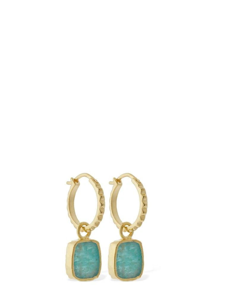商品Missoma|Amazonite Charm Pyramid Hoop Earrings,价格¥901,第1张图片