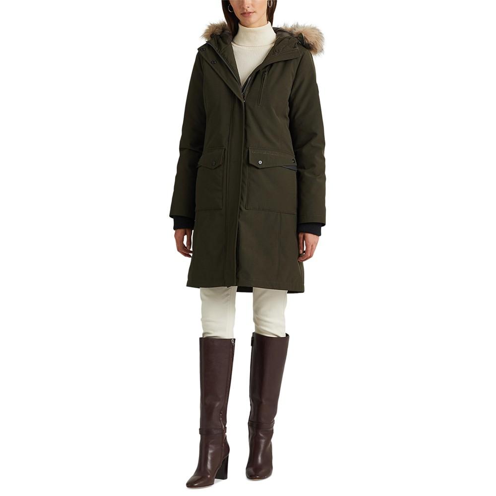 Women's Faux Fur Hooded Parka Coat, Created for Macy's商品第1张图片规格展示