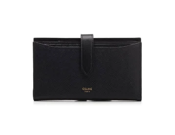 商品Celine|Ladies Grained And Smooth Calfskin x Wallet Case In Black,价格¥2193,第1张图片