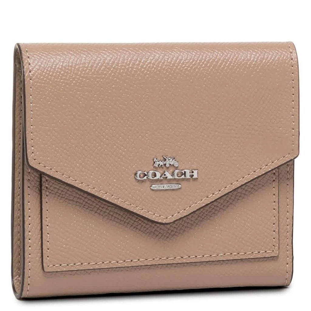 商品Coach|Coach Ladies Leather Compact Trifold Wallet - Taupe,价格¥743,第2张图片详细描述