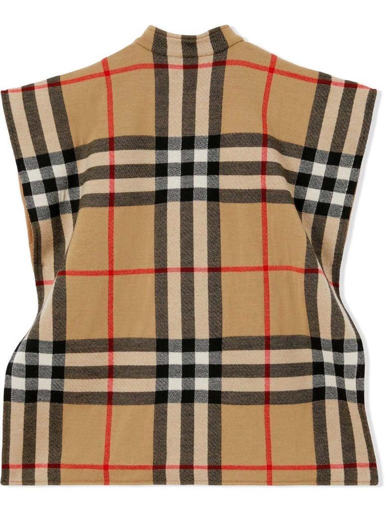 商品Burberry|Reversible vintage check wool jacquard cape,价格¥4041,第4张图片详细描述