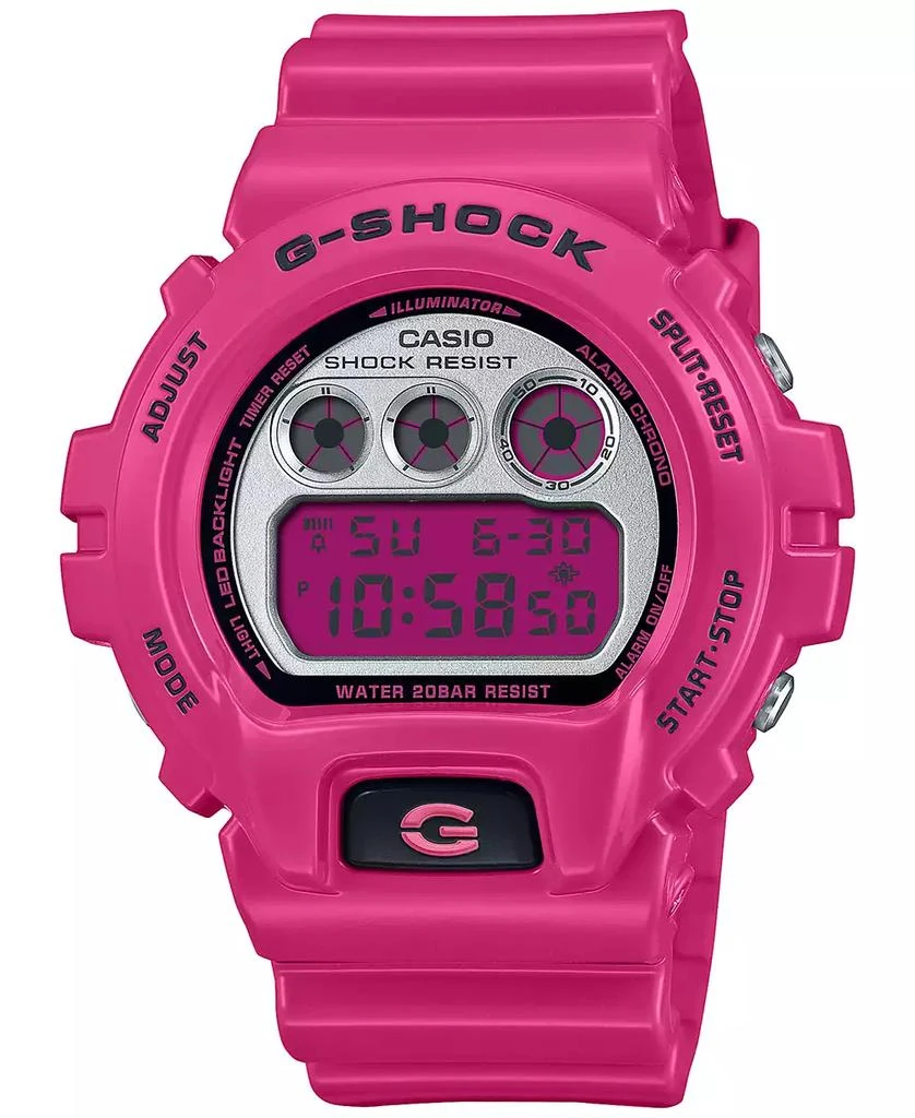 商品G-Shock|Men's Digital Pink Resin Strap Watch 50mm, DW6900RCS-4,价格¥926,第1张图片