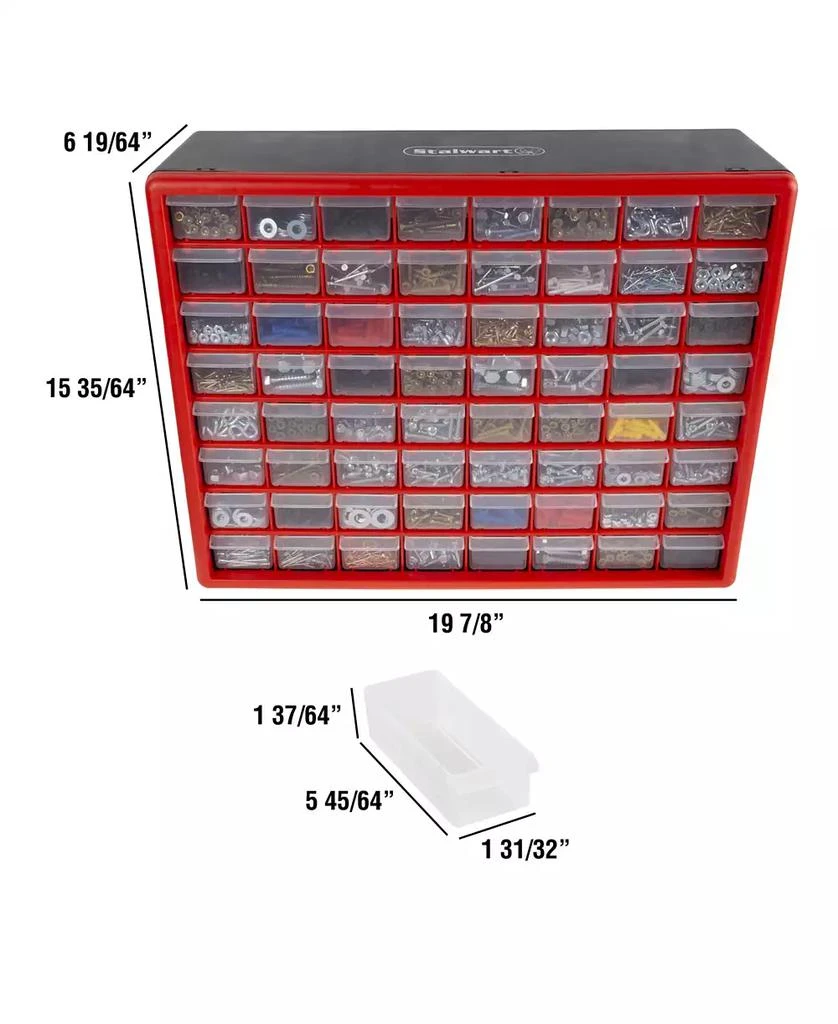 商品Trademark Global|Storage Drawers - 64 Compartment organizer Desktop or Wall Mountable Container by Stalwart,价格¥739,第2张图片详细描述