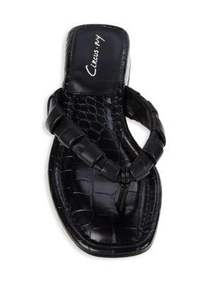 Jacinda Croc-Embossed Thong Sandals 商品