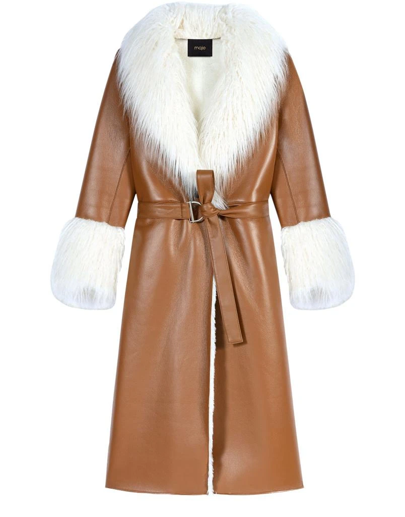 商品Maje|Faux fur long coat,价格¥2658,第1张图片