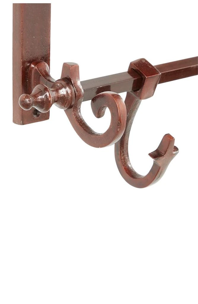 商品WILLOW ROW|Copper Bathroom Wall Rack with Hooks & Mirror,价格¥1409,第4张图片详细描述