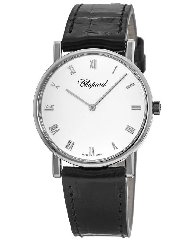 商品Chopard|Chopard Classique Homme 18kt White Gold Leather Strap  Women&apos;s Watch 163154-1001,价格¥26276,第1张图片