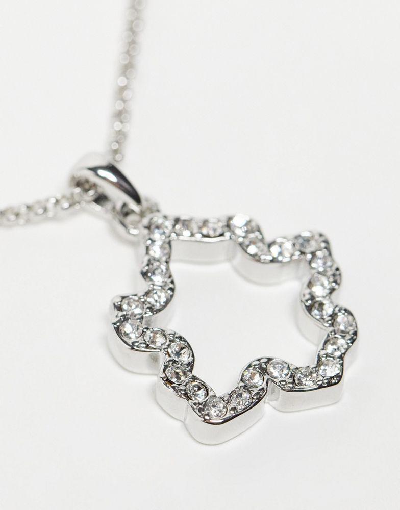 商品Ted Baker London|Ted Baker Crishla necklace in silver with cut out magnolia crystal pendant,价格¥313,第5张图片详细描述