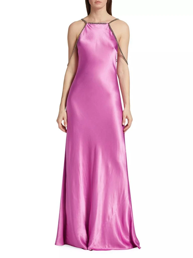 Majesty Chain-Trim Satin Gown 商品
