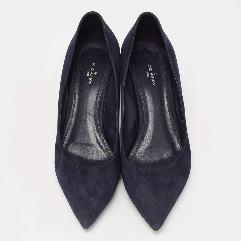 商品[二手商品] Louis Vuitton|Louis Vuitton Navy Blue Suede Pointed Toe Pumps Size 39,价格¥2519,第3张图片详细描述