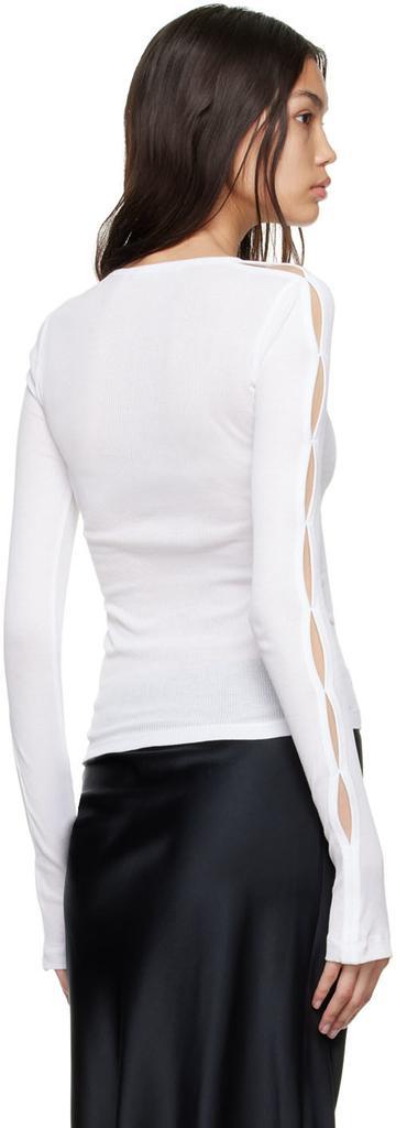 商品Helmut Lang|White Cotton Long Sleeve T-Shirt,价格¥862,第5张图片详细描述