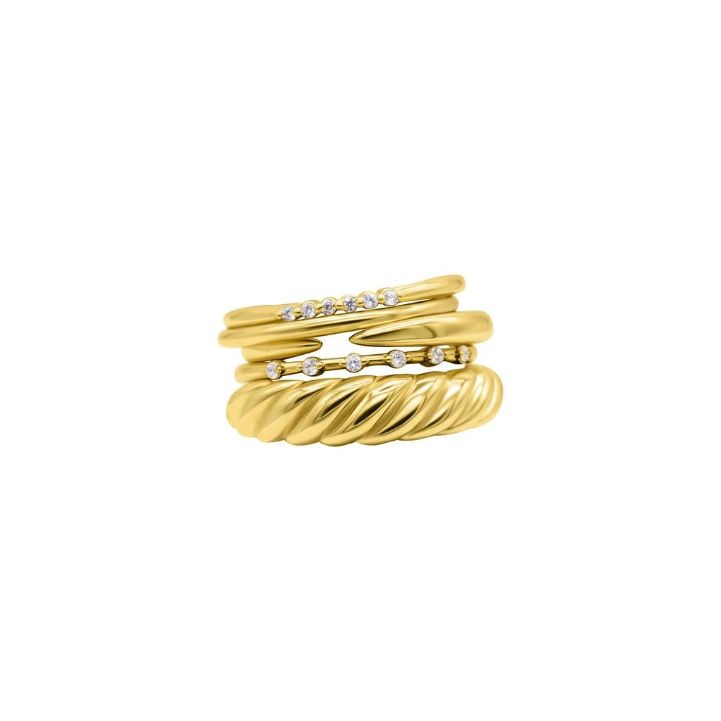 商品ADORNIA|14k Gold Plated Set of 5 Stacking Bands,价格¥188,第1张图片