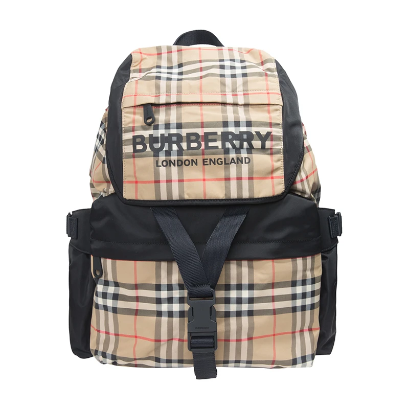 商品[国内直发] Burberry|Burberry 博柏利 女士logo印花经典格纹背包 8010372,价格¥8954,第1张图片