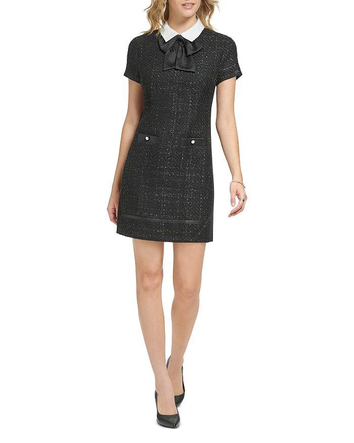 商品Karl Lagerfeld Paris|Collared Bow Neck Sheath Dress,价格¥880,第3张图片详细描述