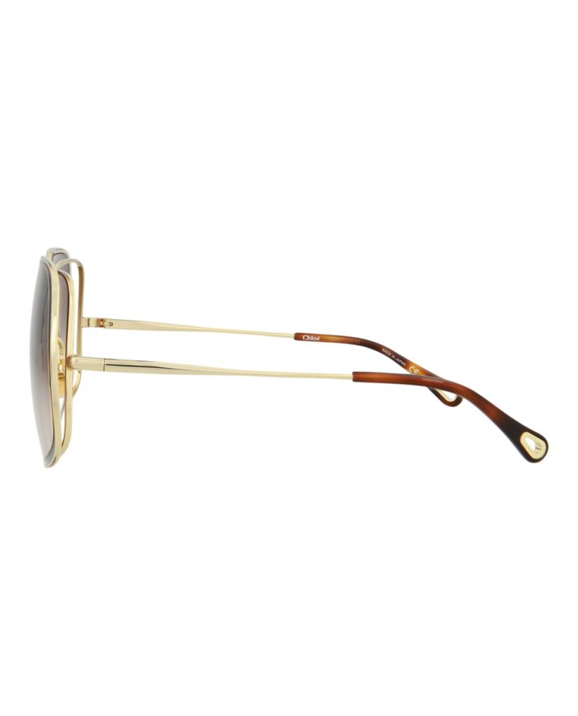 Rectangle-Frame Metal Sunglasses商品第3张图片规格展示