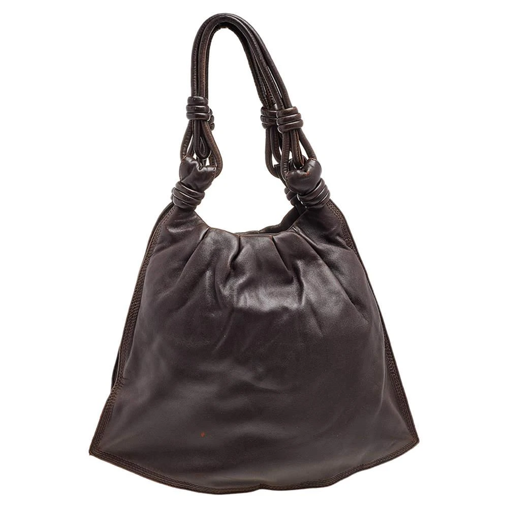 商品[二手商品] Loewe|Loewe Dark Brown Leather Flamenco Knot Hobo,价格¥1912,第4张图片详细描述