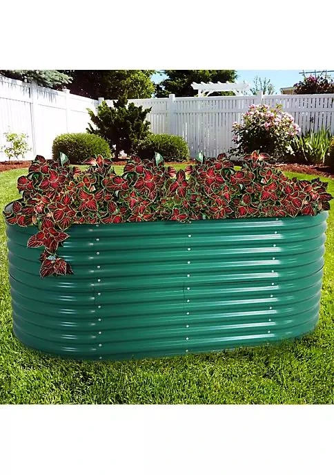 商品Sunnydaze Decor|Decor Galvalume Steel Oval Raised Garden Bed   Green   79 In X 32 In,价格¥1420,第1张图片