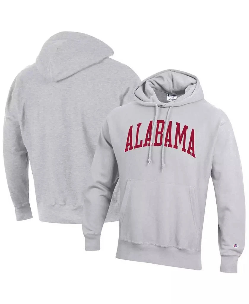 商品CHAMPION|Men's Heathered Gray Alabama Crimson Tide Team Arch Reverse Weave Pullover Hoodie,价格¥471,第1张图片