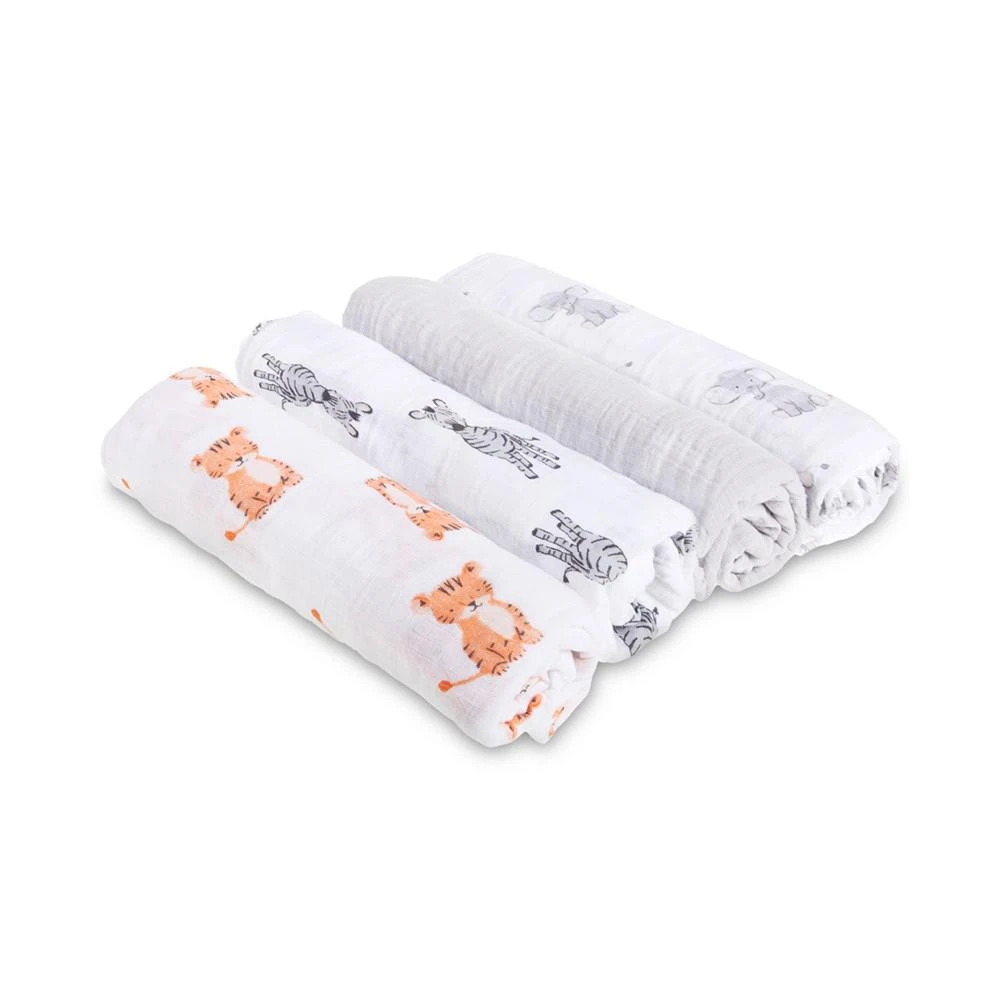 商品aden + anais|Baby Boys or Baby Girls Animal Swaddle Blankets, Pack of 4,价格¥294,第2张图片详细描述