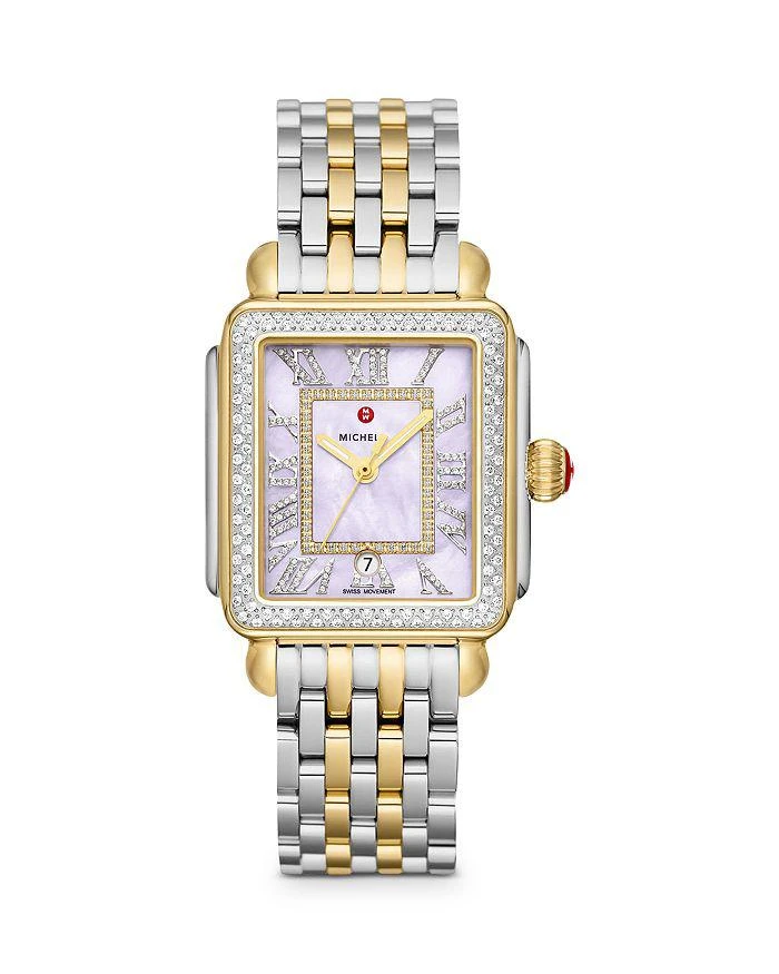 商品Michele|Deco Madison Two-Tone Diamond Watch, 33mm,价格¥23980,第1张图片详细描述