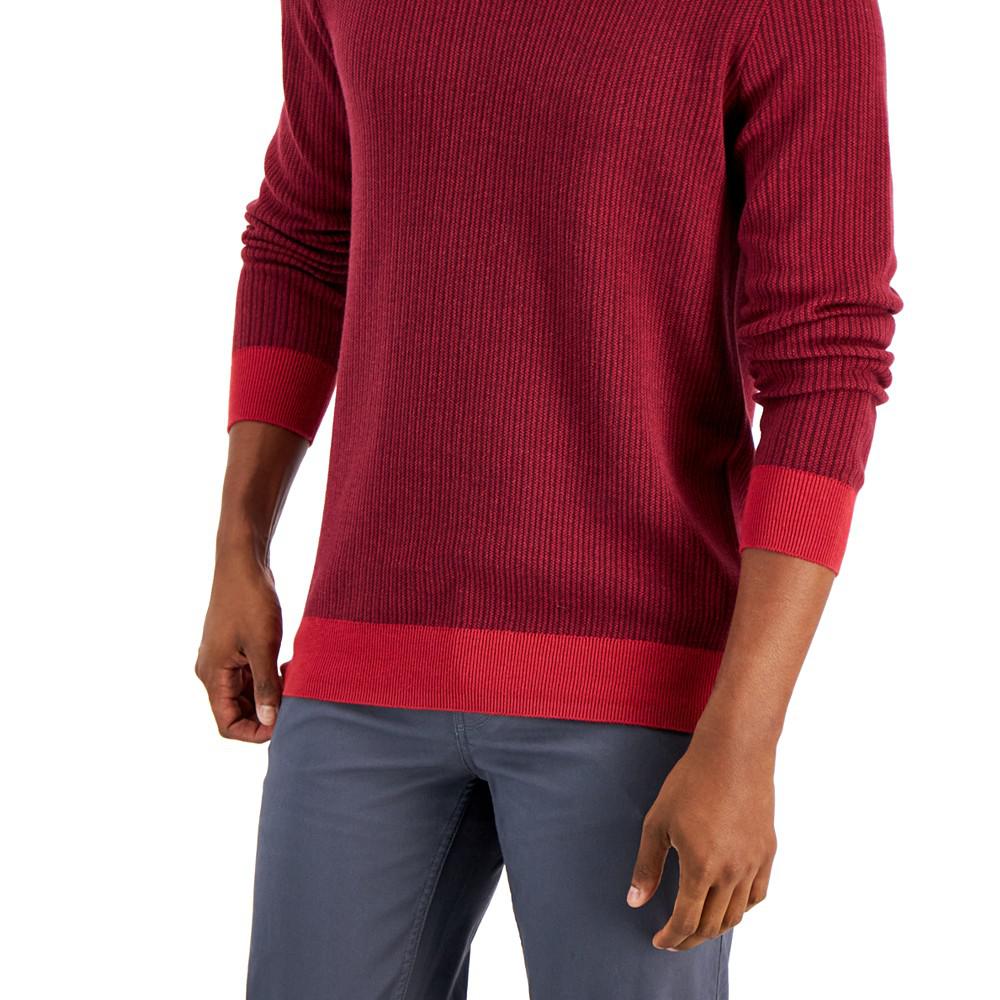 Men's Two-Tone Crewneck Sweater, Created for Macy's商品第3张图片规格展示