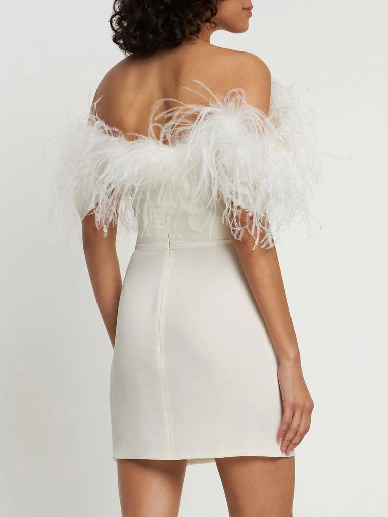 商品GIUSEPPE DI MORABITO|Georgette Mini Bustier Dress W/feathers,价格¥4546,第2张图片详细描述