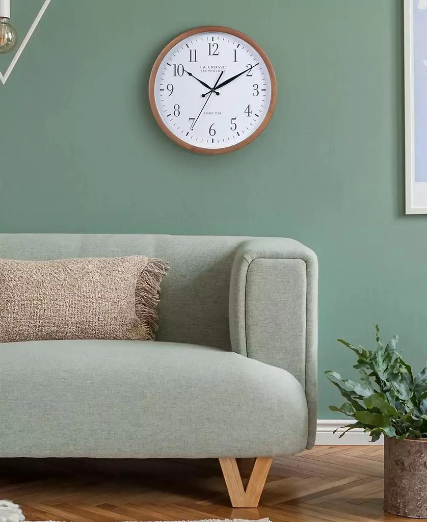 商品La Crosse Technology|404-50447-Int 12.8" Atomic Hard Wood Walnut Analog Wall Clock,价格¥448,第5张图片详细描述