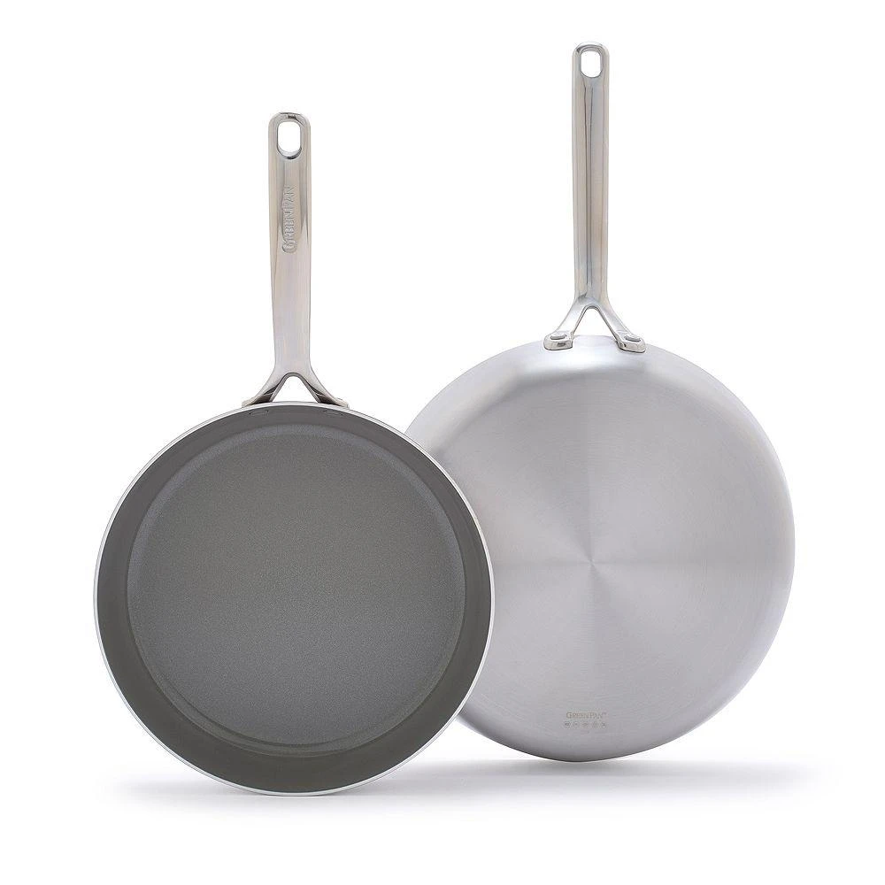 商品Greenpan|GP5 Stainless Steel 9.5" & 11" Frypan Set,价格¥1344,第1张图片