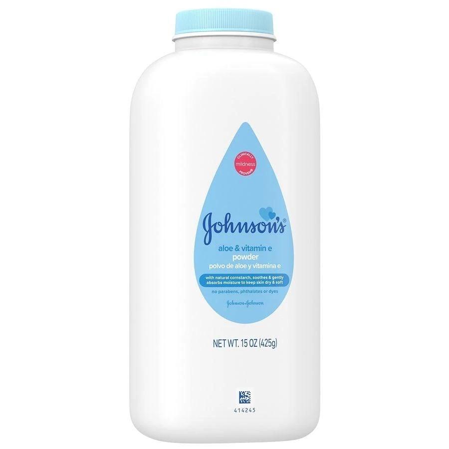 商品Johnson's Baby|Powder, Naturally Derived Cornstarch With Aloe & Vitamin E Soothing Aloe & Vitamin E,价格¥70,第3张图片详细描述