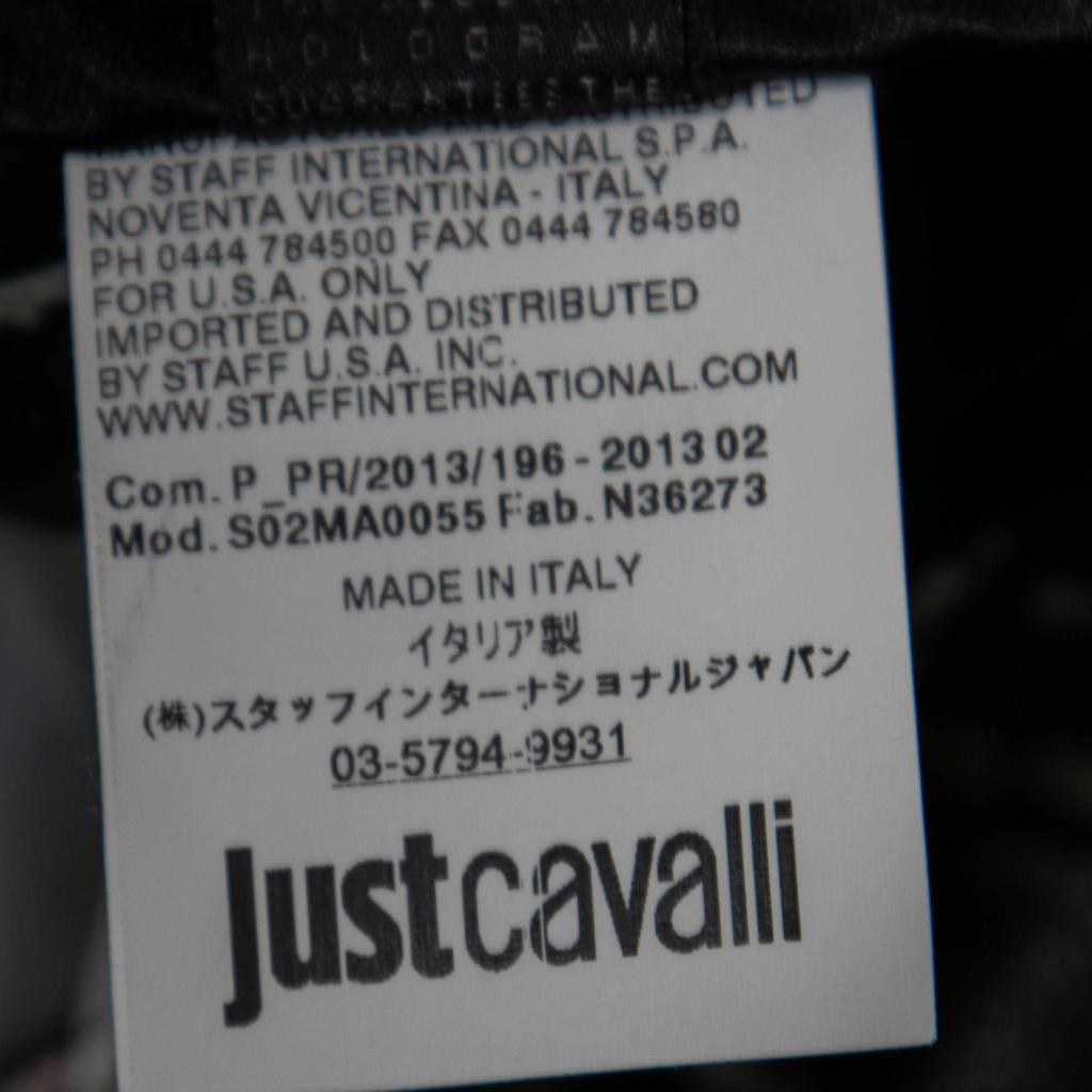 Just Cavalli Black Printed Lurex Satin Maxi Skirt L商品第5张图片规格展示