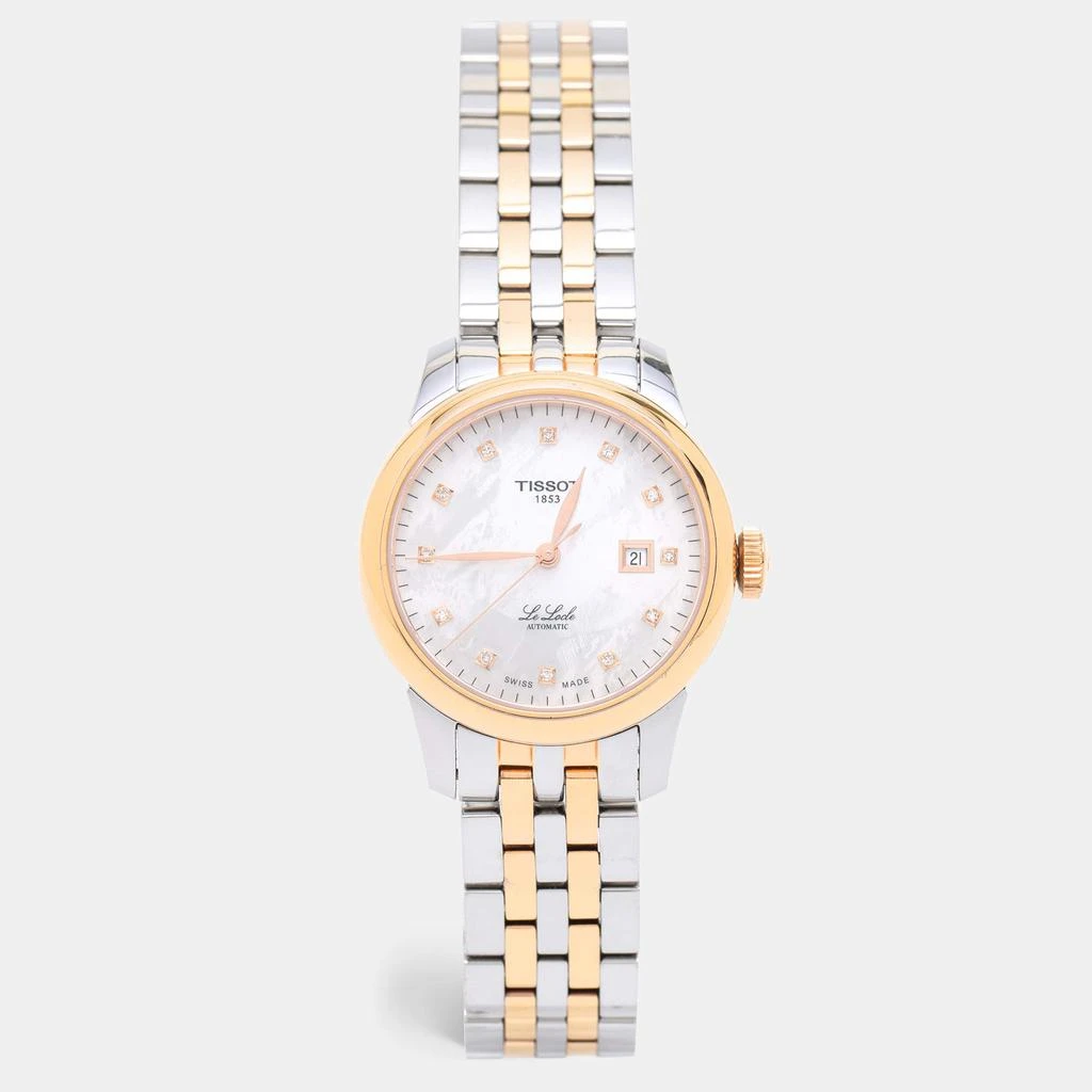 商品[二手商品] Tissot|Tissot Mother of Pearl Diamond Two Tone Stainless Steel Le Locle T006.207.22.116.00 Women's Wristwatch 29 mm,价格¥3130,第1张图片