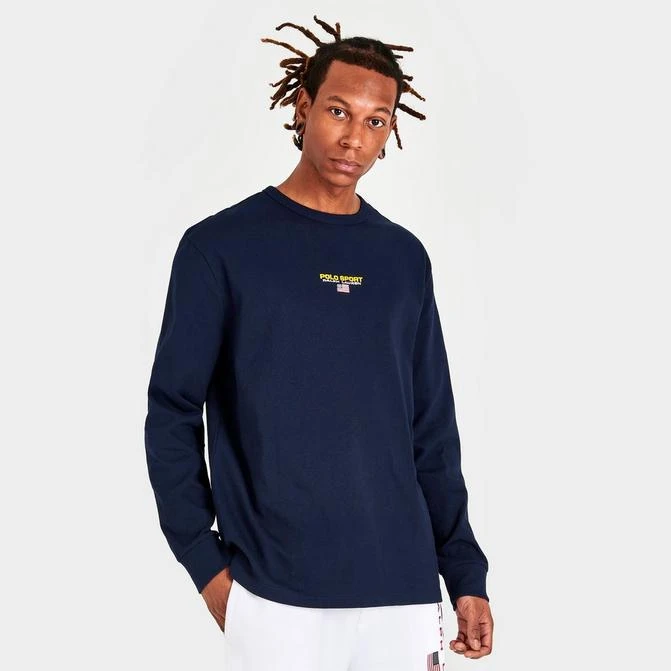 商品Ralph Lauren|Men's Ralph Lauren Polo Sport Small Logo Long-Sleeve Graphic T-Shirt,价格¥224,第1张图片