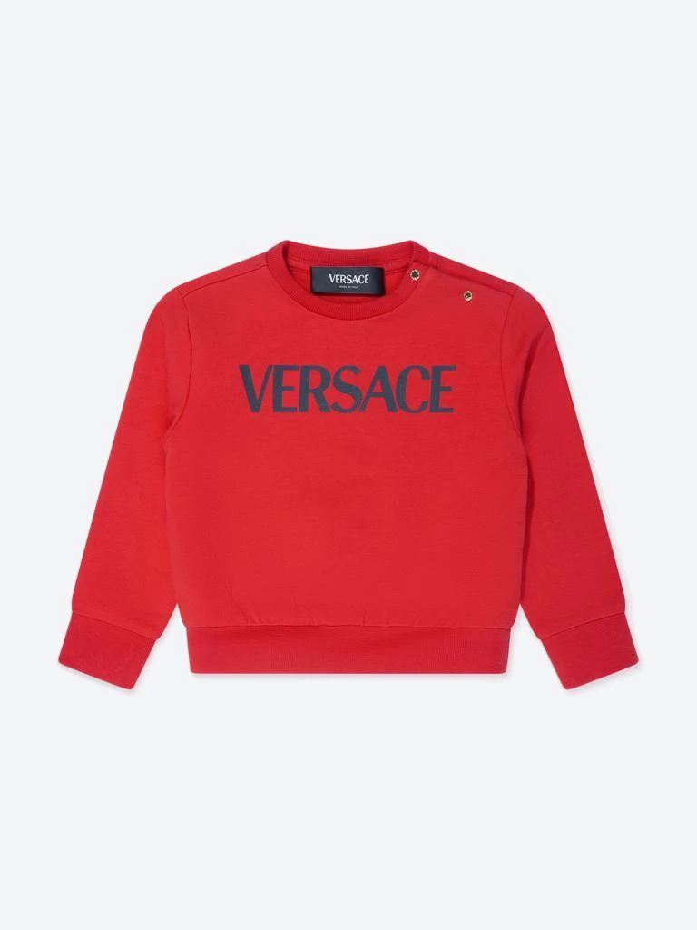 商品Versace|Baby Logo Print Sweatshirt in Red,价格¥770,第1张图片