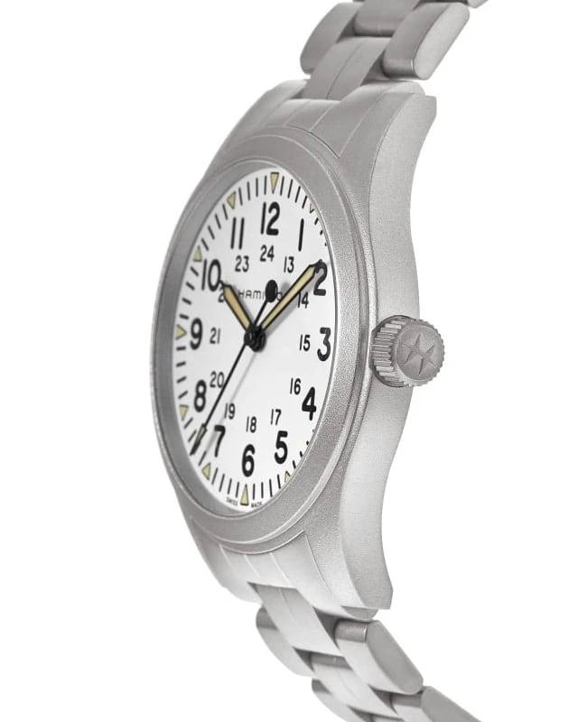 商品Hamilton|Hamilton Khaki Field Mechanical Manual Winding White Dial Steel Men's Watch H69529113,价格¥3905,第3张图片详细描述