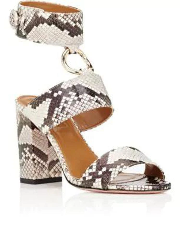 商品Aquazzura|Safari Snakeskin Ankle-Strap Sandals,价格¥2968,第2张图片详细描述