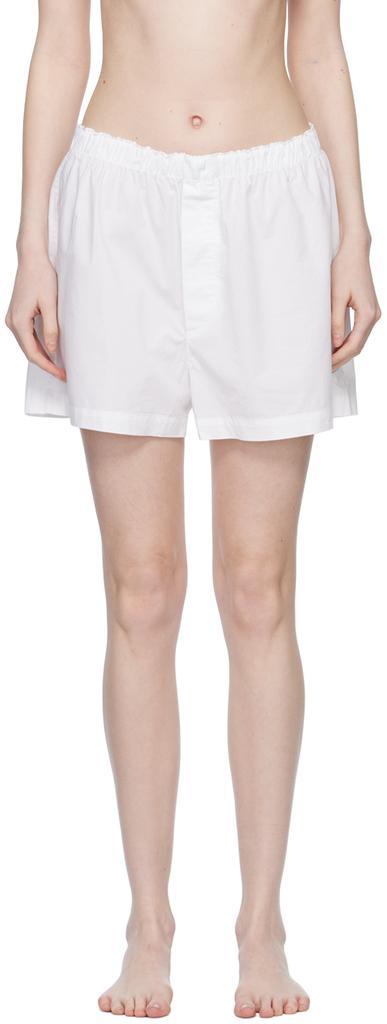 商品SKIMS|White Poplin Sleep Cotton Pyjama Shorts,价格¥429,第1张图片