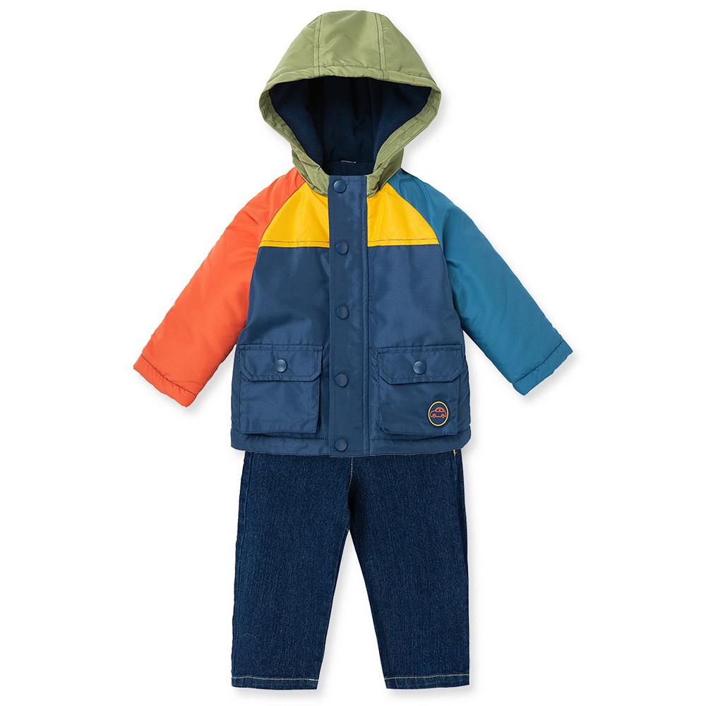Baby Boys Colorblock Jacket, T-shirt and Jeans, 3-Piece Set商品第4张图片规格展示