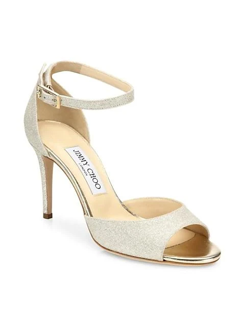 商品Jimmy Choo|Annie d'Orsay Ankle-Strap Glitter Sandals,价格¥5208,第2张图片详细描述