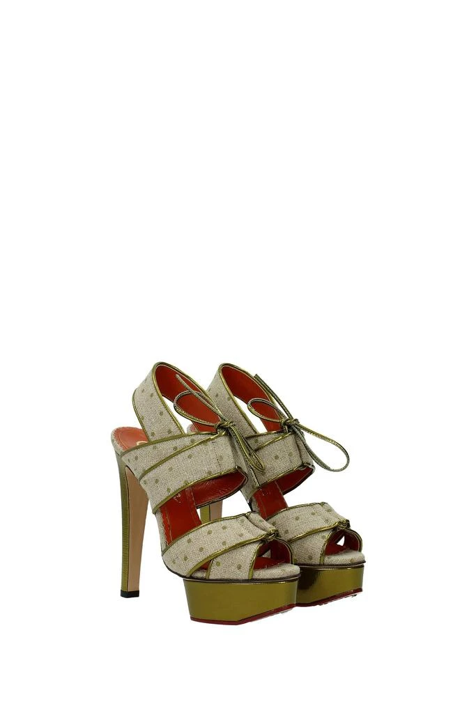 商品Charlotte Olympia|Sandals PIONEERIING PLATFORM Fabric Beige,价格¥2801,第2张图片详细描述