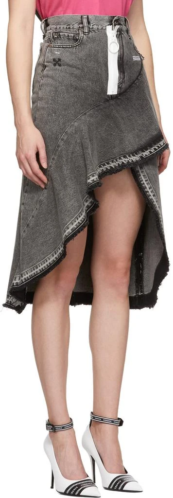 商品Off-White|Grey Asymmetric Denim Skirt,价格¥1774,第2张图片详细描述