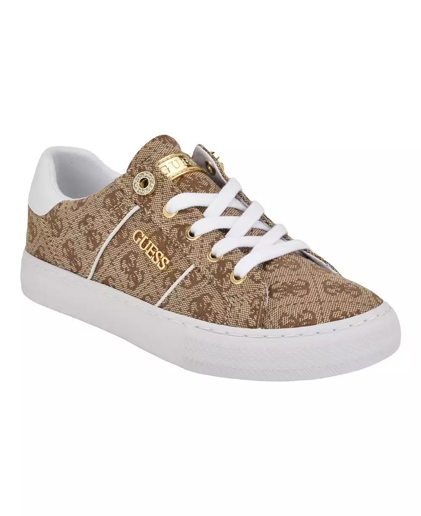ラブブ GUESS Women's Loven Lace-Up Sneakers - Casual Shoes - Free