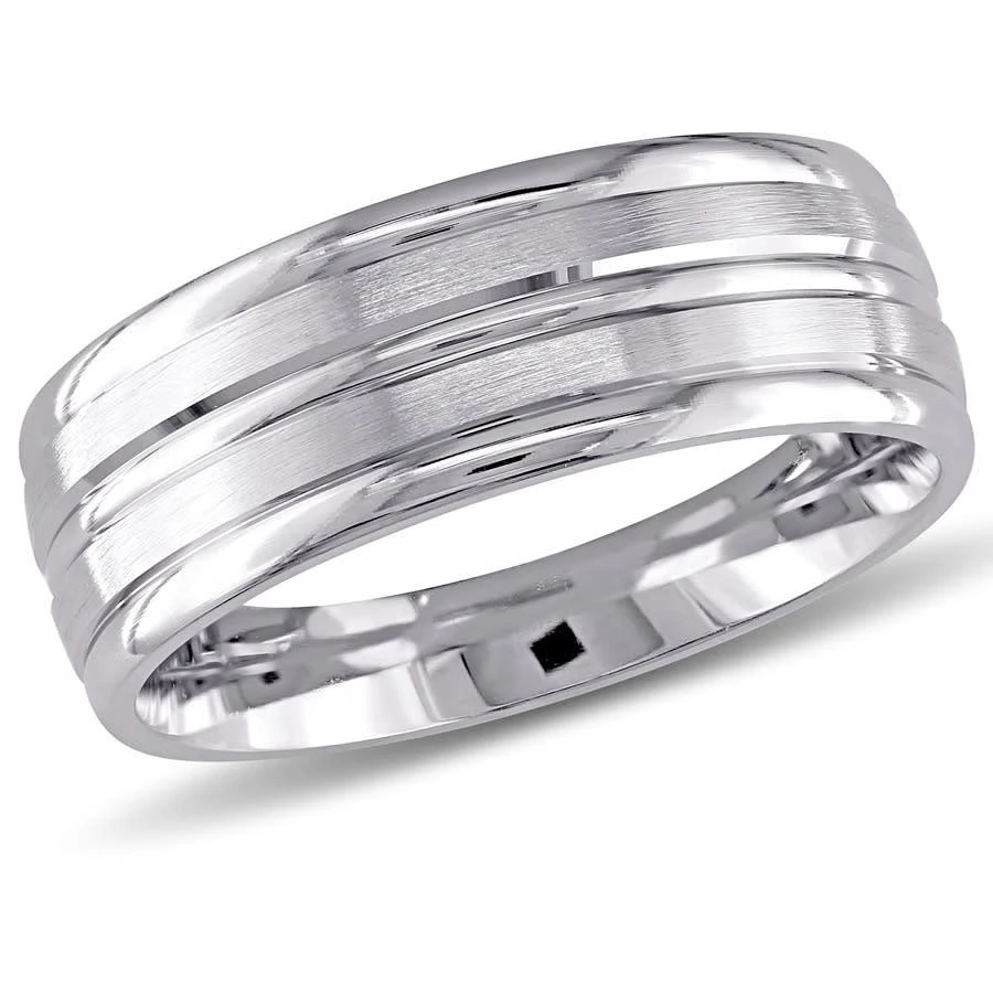 商品Amour|14k White Gold Men's Wedding Band 8mm,价格¥6832,第1张图片