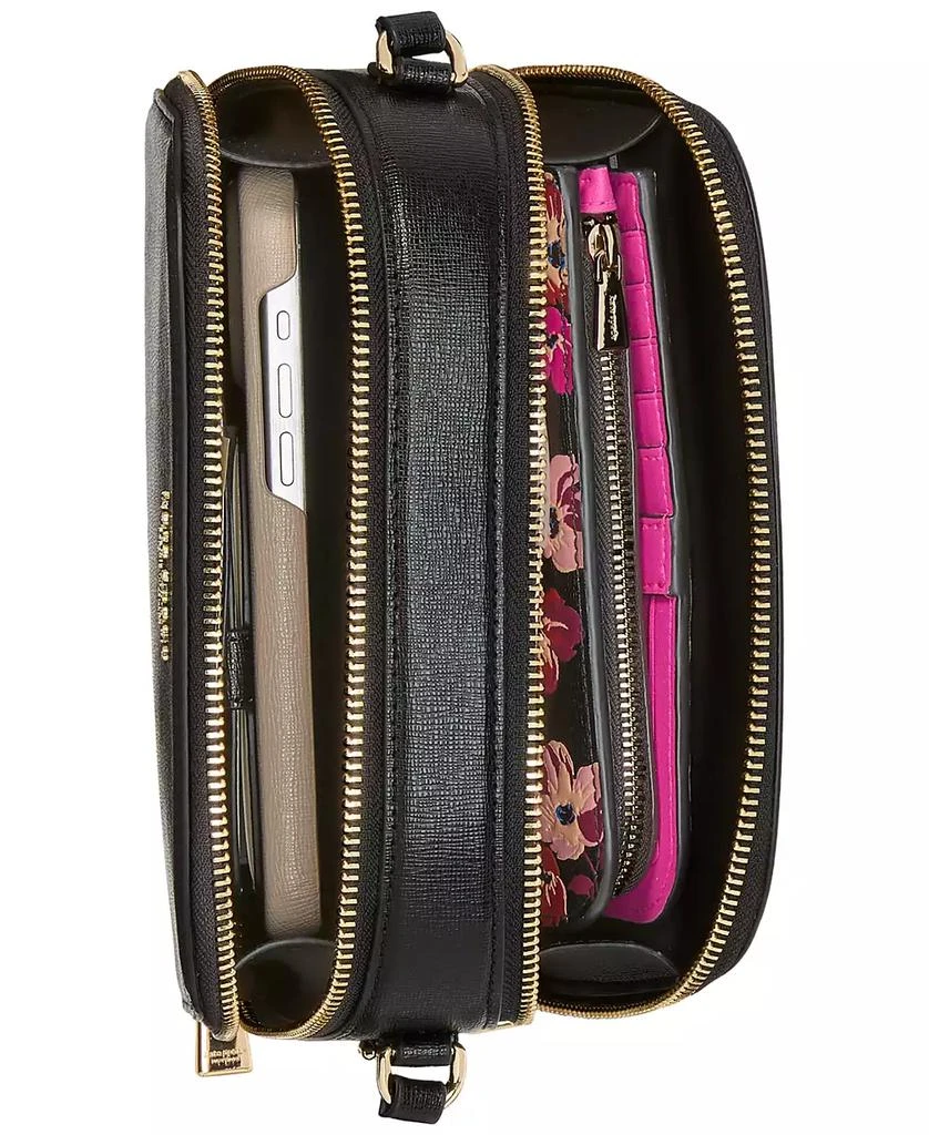 Devin Saffiano Leather Double Zip Dome Crossbody Bag 商品