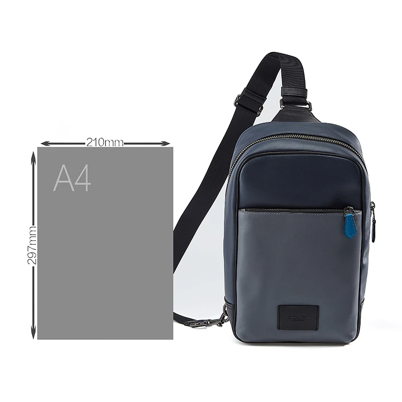 COACH/蔻驰 男士新款潮流斜挎胸包 藏蓝色拼色 C1487 QBS4B 商品