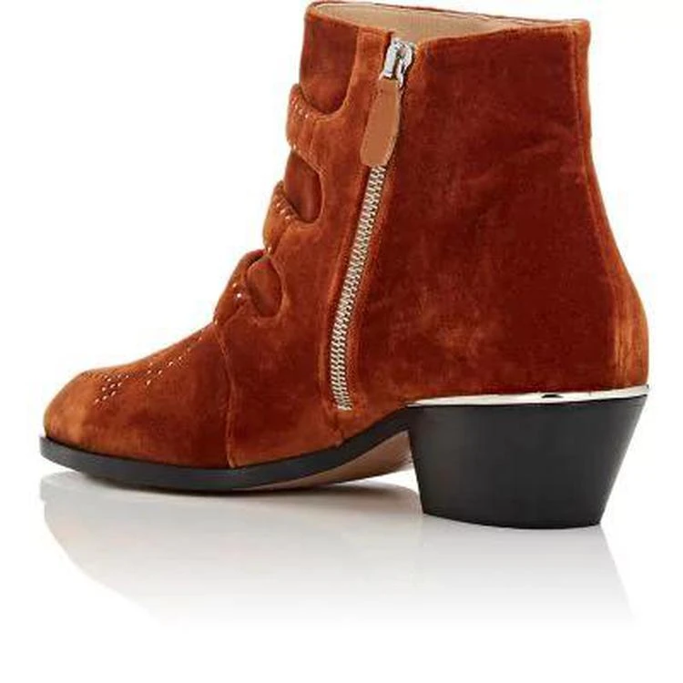 商品Chloé|Susanna Velvet Ankle Boots,价格¥10673,第3张图片详细描述