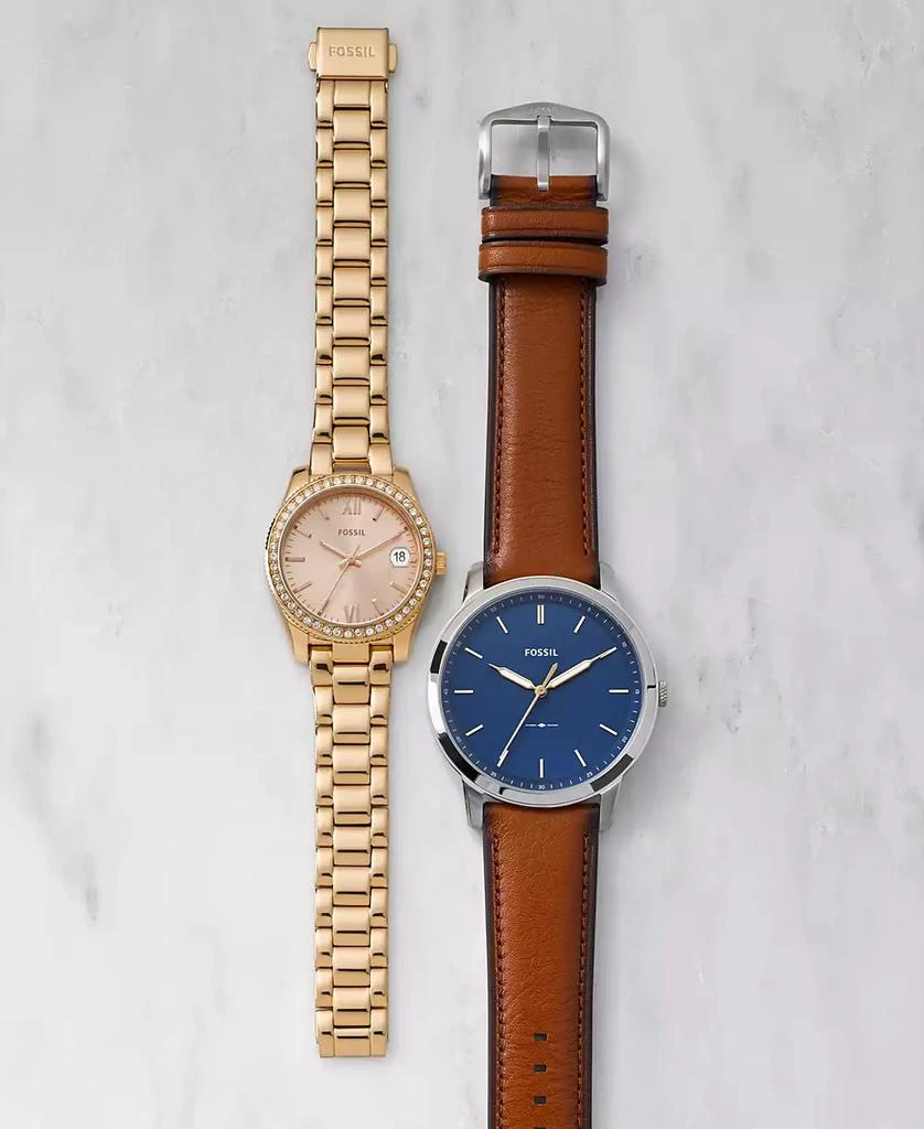 商品Fossil|Men's The Minimalist Brown Leather Strap Watch,价格¥894,第3张图片详细描述