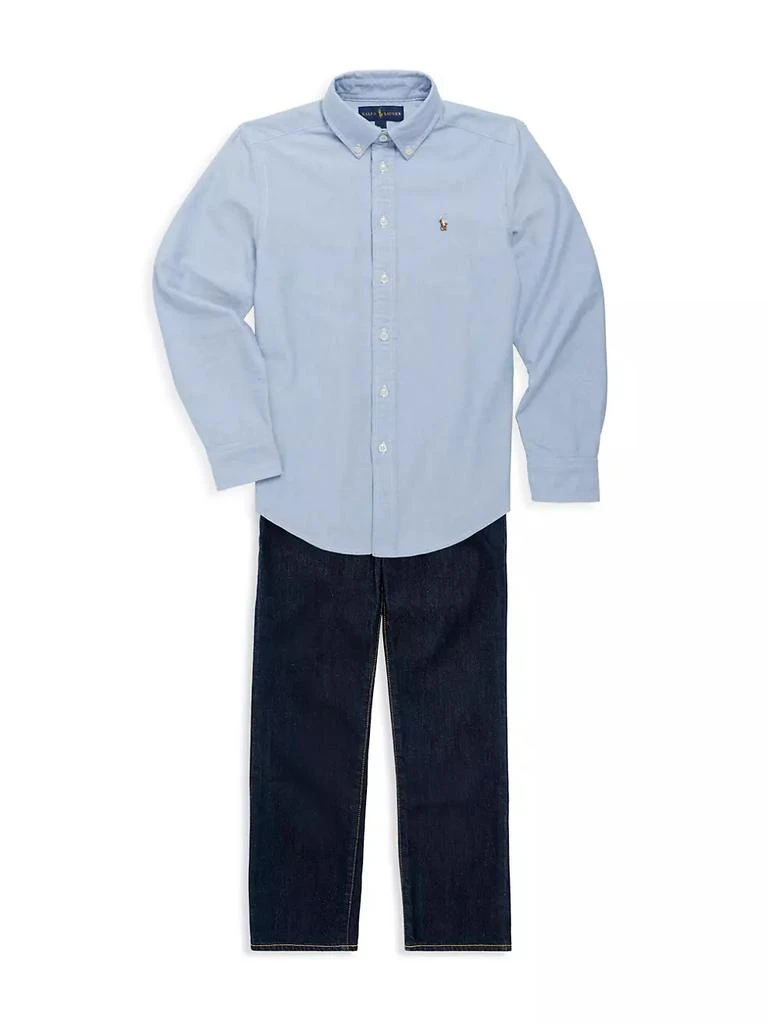 商品Ralph Lauren|小童 & 男童棉质牛津运动衬衫,价格¥406,第2张图片详细描述