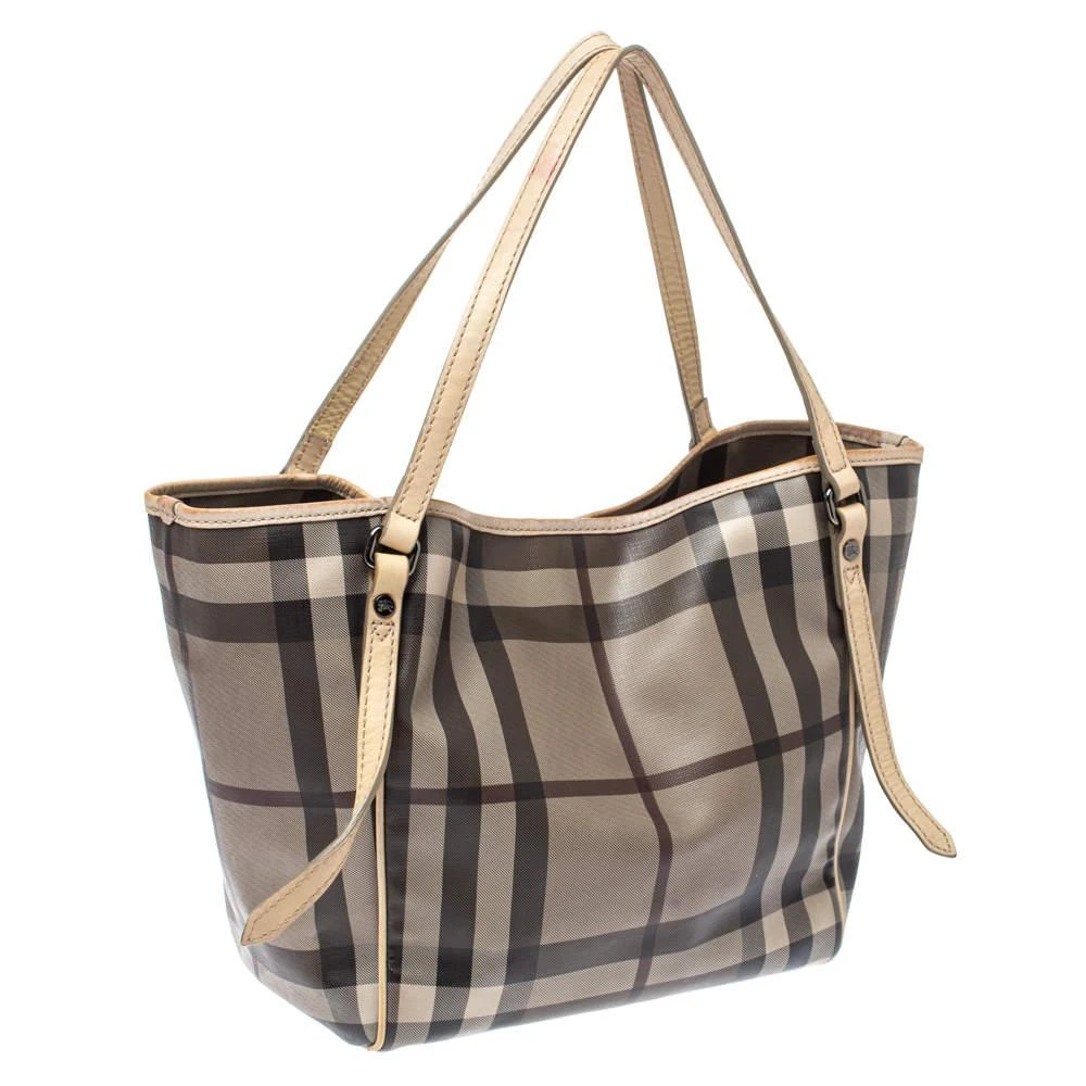 商品[二手商品] Burberry|Burberry Brown/Smoke House Check Coated Canvas and Leather Small Canterbury Tote,价格¥1648,第3张图片详细描述